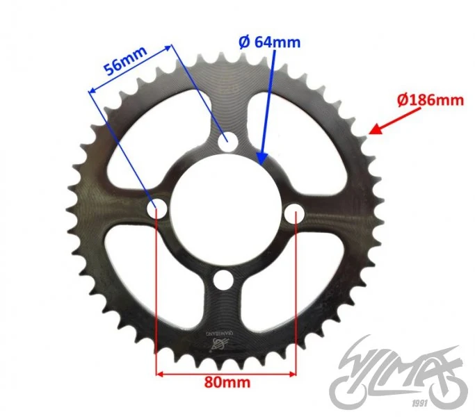 Zębatka tylna 45 zębów 428 PY-5 — Kinroad PY-5 Enduro — ujęcie 2