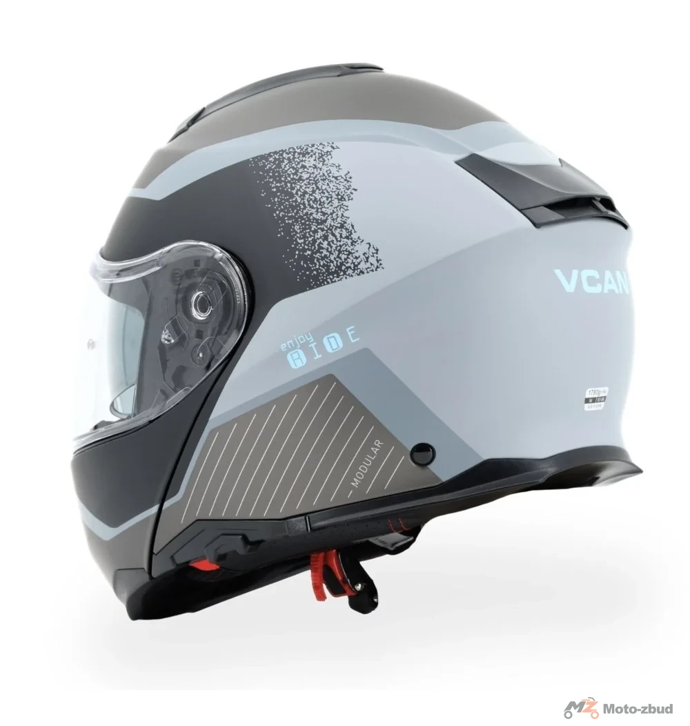 Kask VCAN model H272 sports grey Black z podnoszoną szczęką i blendą czarno-grafitowo-szary mat M — ujęcie 5