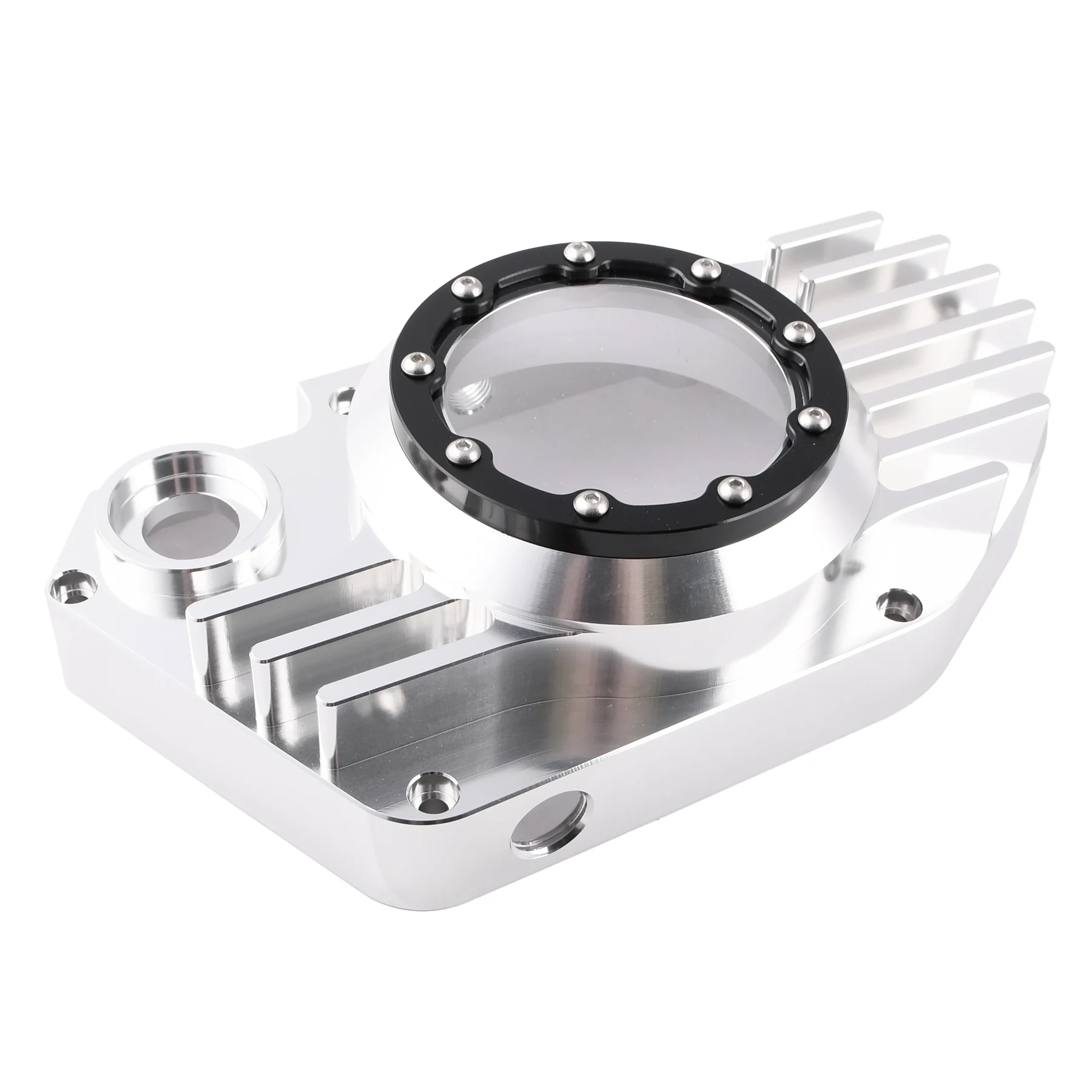 Pokrywa silnika Simson S51 SR50 lewa aluminium CNC clear czarny + śruby DPR Performance — ujęcie 5