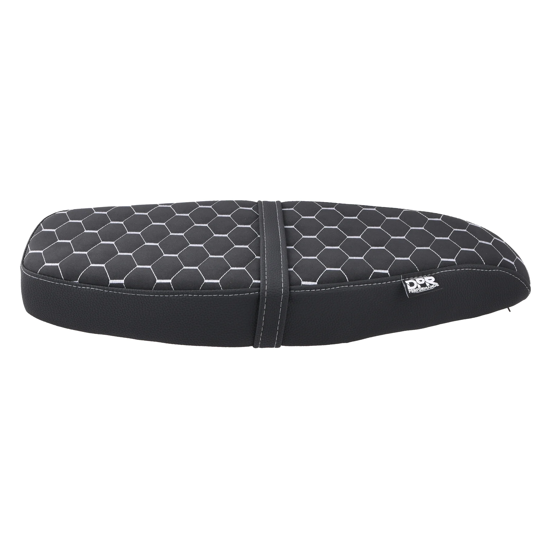 Siedzenie Simson S50 S51 S70 tuning pikowane honeycomb czarne + szare szwy DPR Performance — ujęcie 3