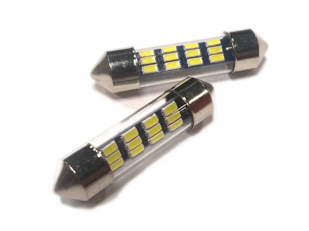 Żarówka rurkowa SV8.5 12V 36mm 12xSMD3014 LED biała (2szt.) — ujęcie 5
