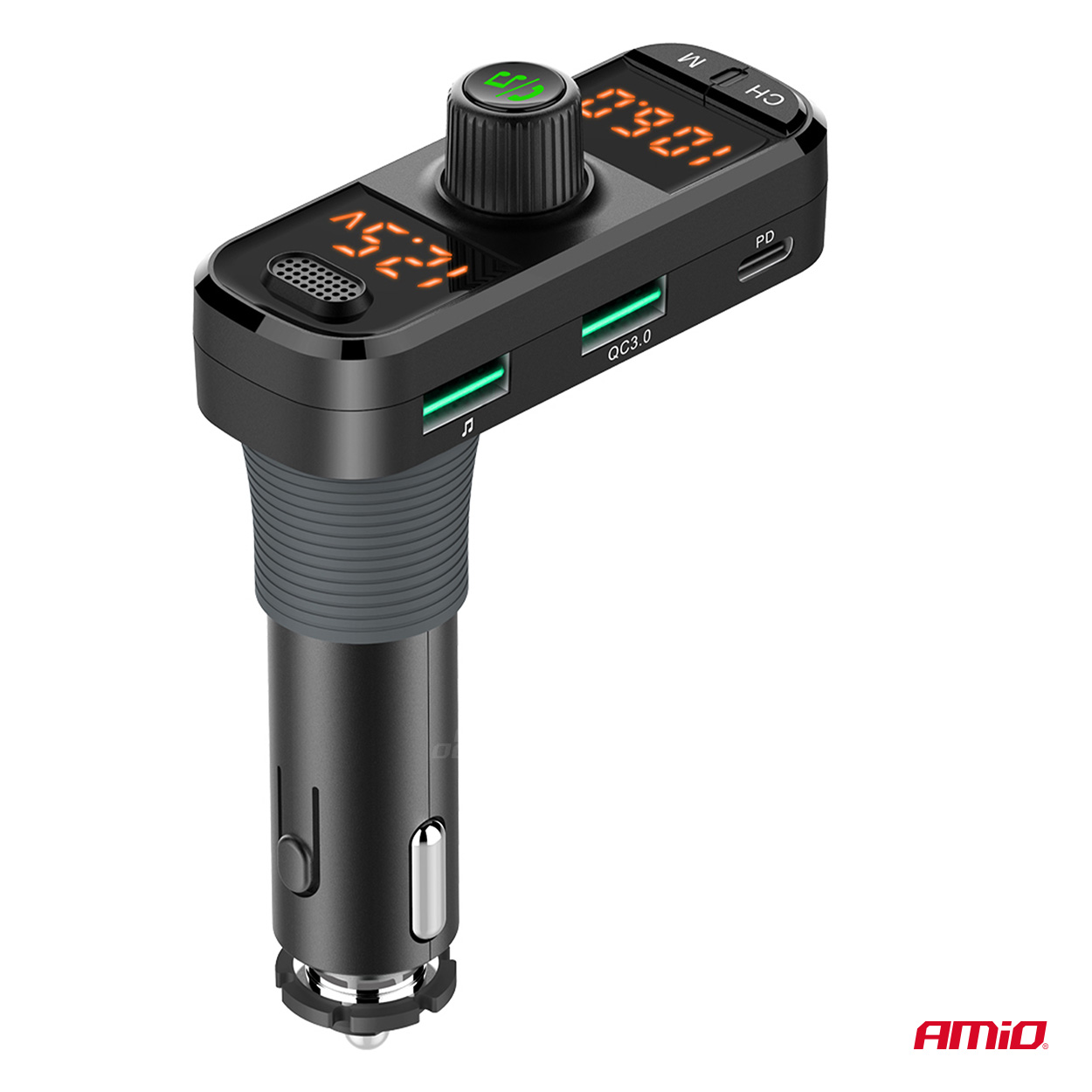 Transmiter samochodowy FM 2×USB-A 1×USB-C mircoSD 12 V 24 V — ujęcie 7