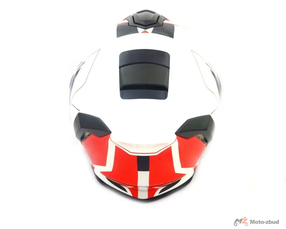 Kask VCAN model V151 means red integralny biało-czerwono-czarny M — ujęcie 4