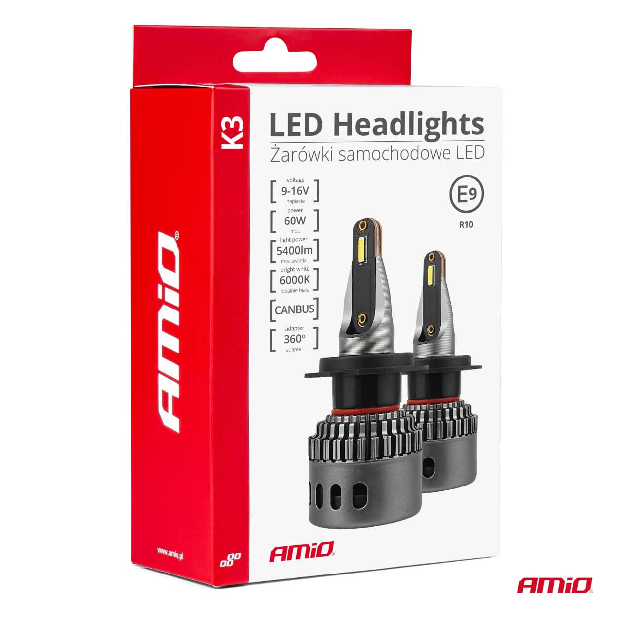 Żarówki samochodowe LED seria K3 H4/H19 12 V 6000K Canbus — ujęcie 6