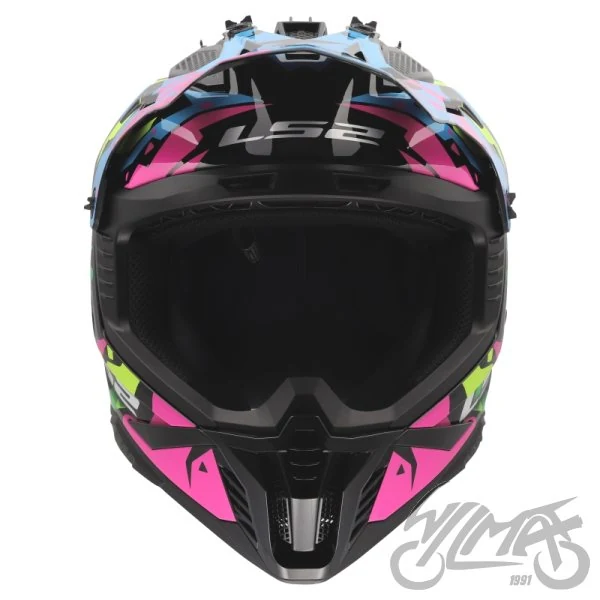 Kask LS2 MX708 Fast II Grotesk Blue Pink Green — L — ujęcie 3