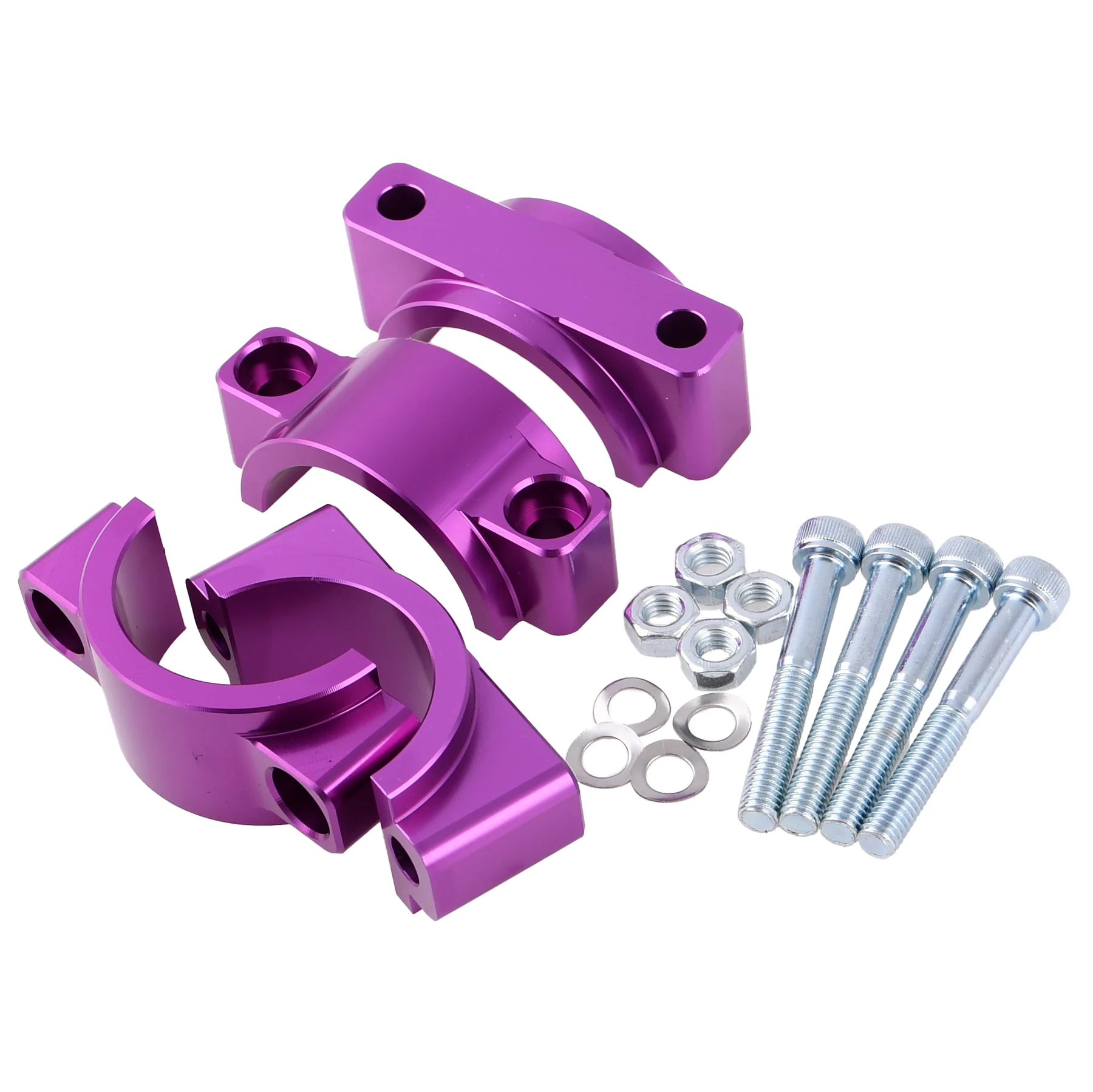 Uchwyt błotnika przód Simson S50 S51 aluminium CNC fioletowy kpl. + śruby MZA