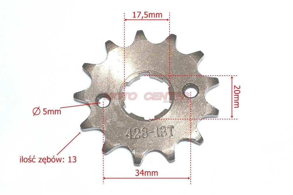 Zębatka przód 428 13Z Wałek 20 mm ATV200 — ujęcie 2