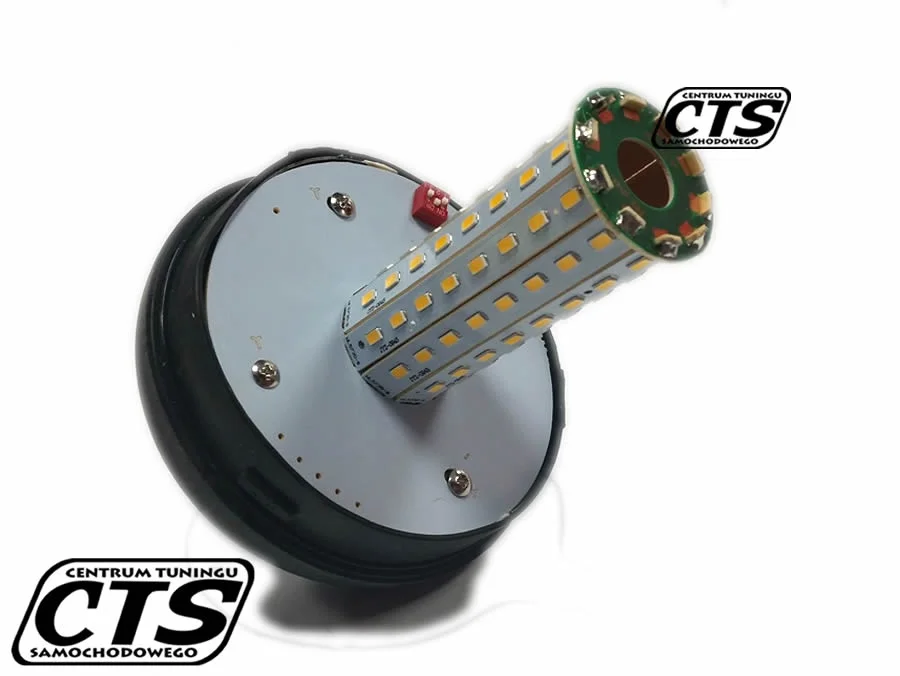 Lampa ostrzegawcza 12/24V pomarańczowa 80 SMD LED E8 na trzpień — ujęcie 3