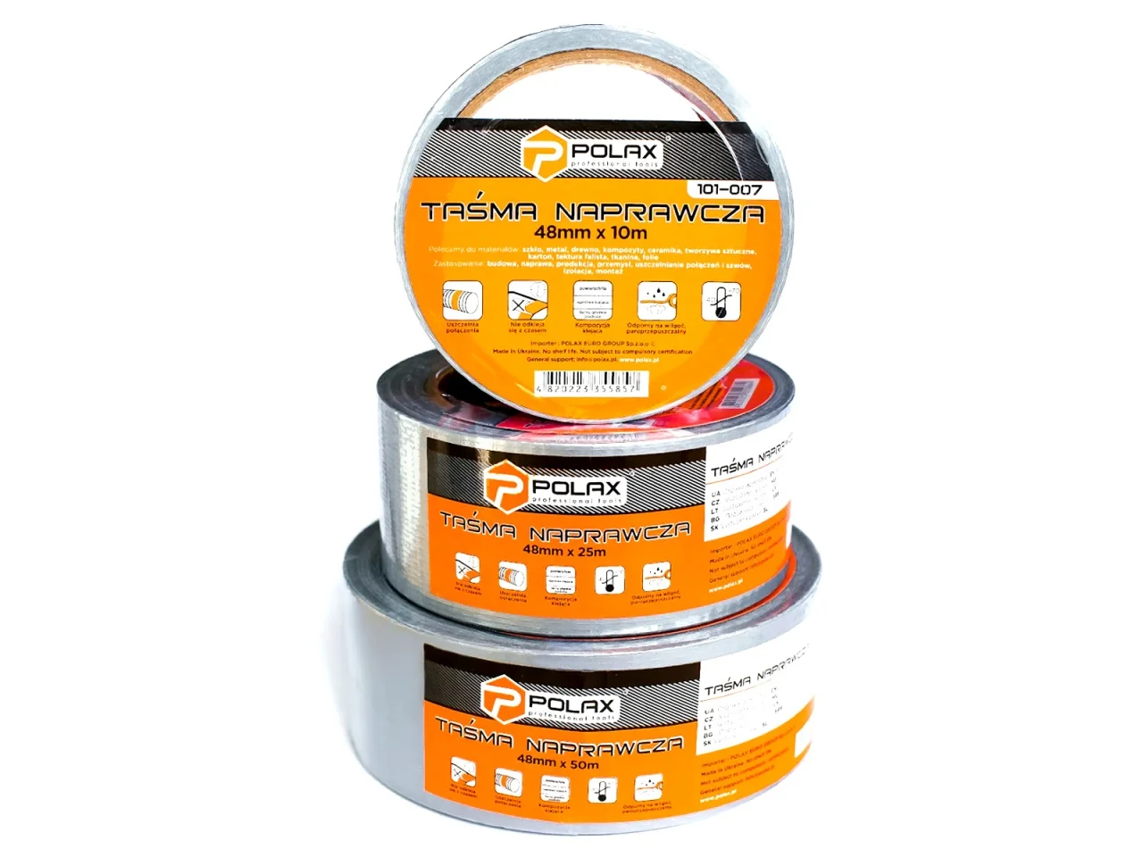 Taśma klejąca naprawcza 48mm x 25m srebrna — ujęcie 2