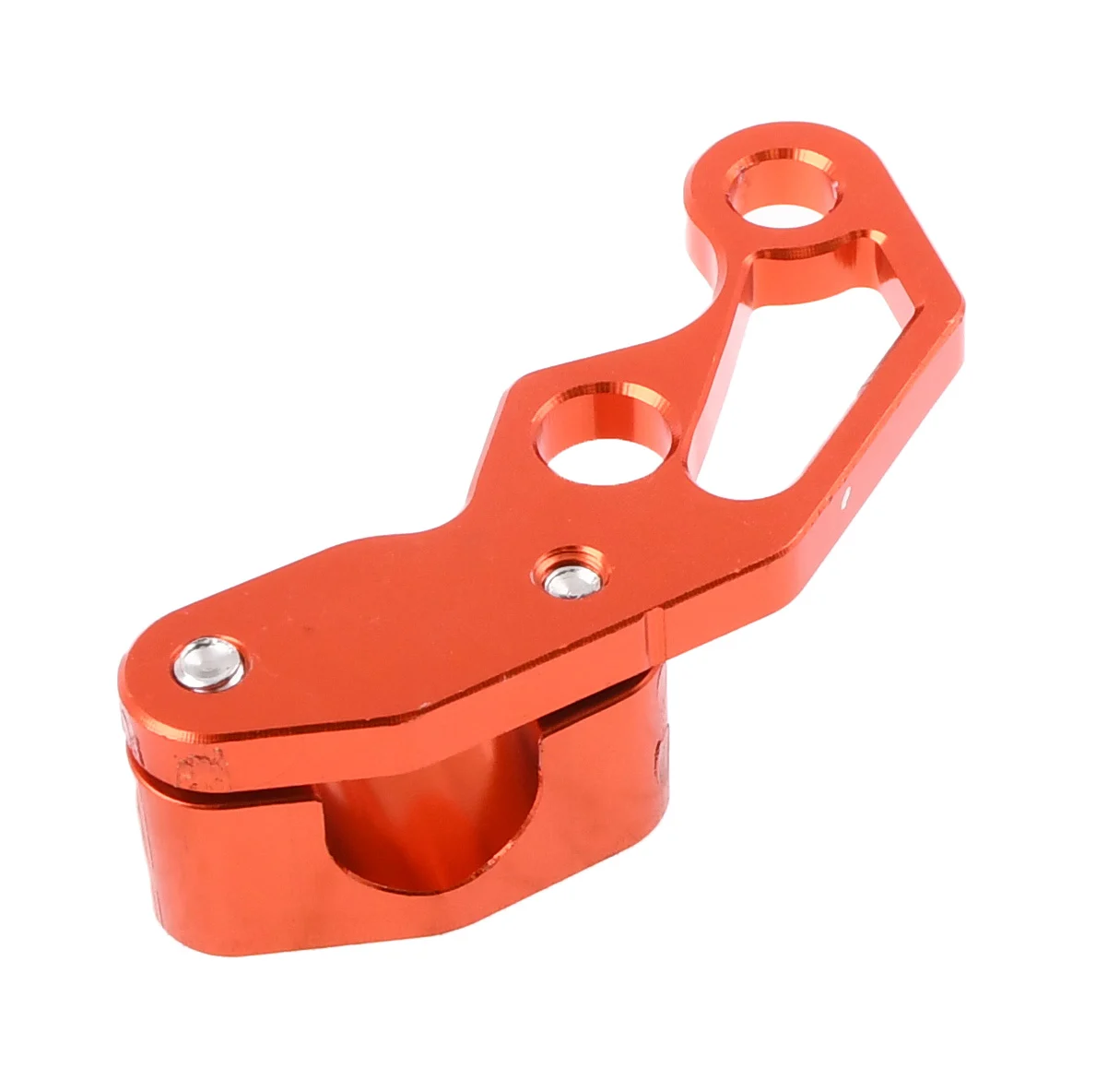 Uchwyt przewodu hamulcowego Simson S50 S51 pomarańczowy aluminium CNC anoda Racing Force — ujęcie 1