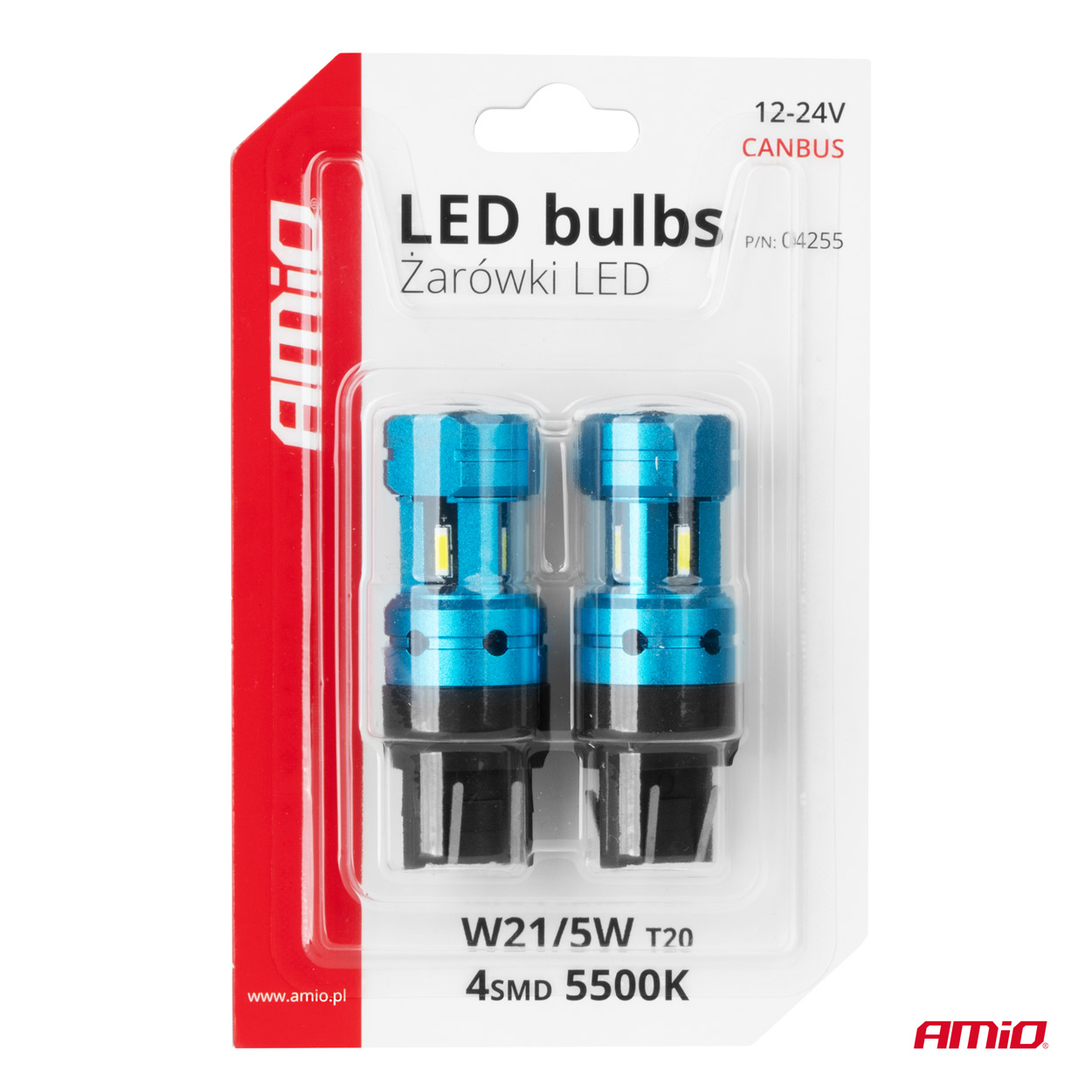 Żarówki LED CANBUS T20 7443 W21/5W 4SMD 1860 White 12 V 24 V — ujęcie 5