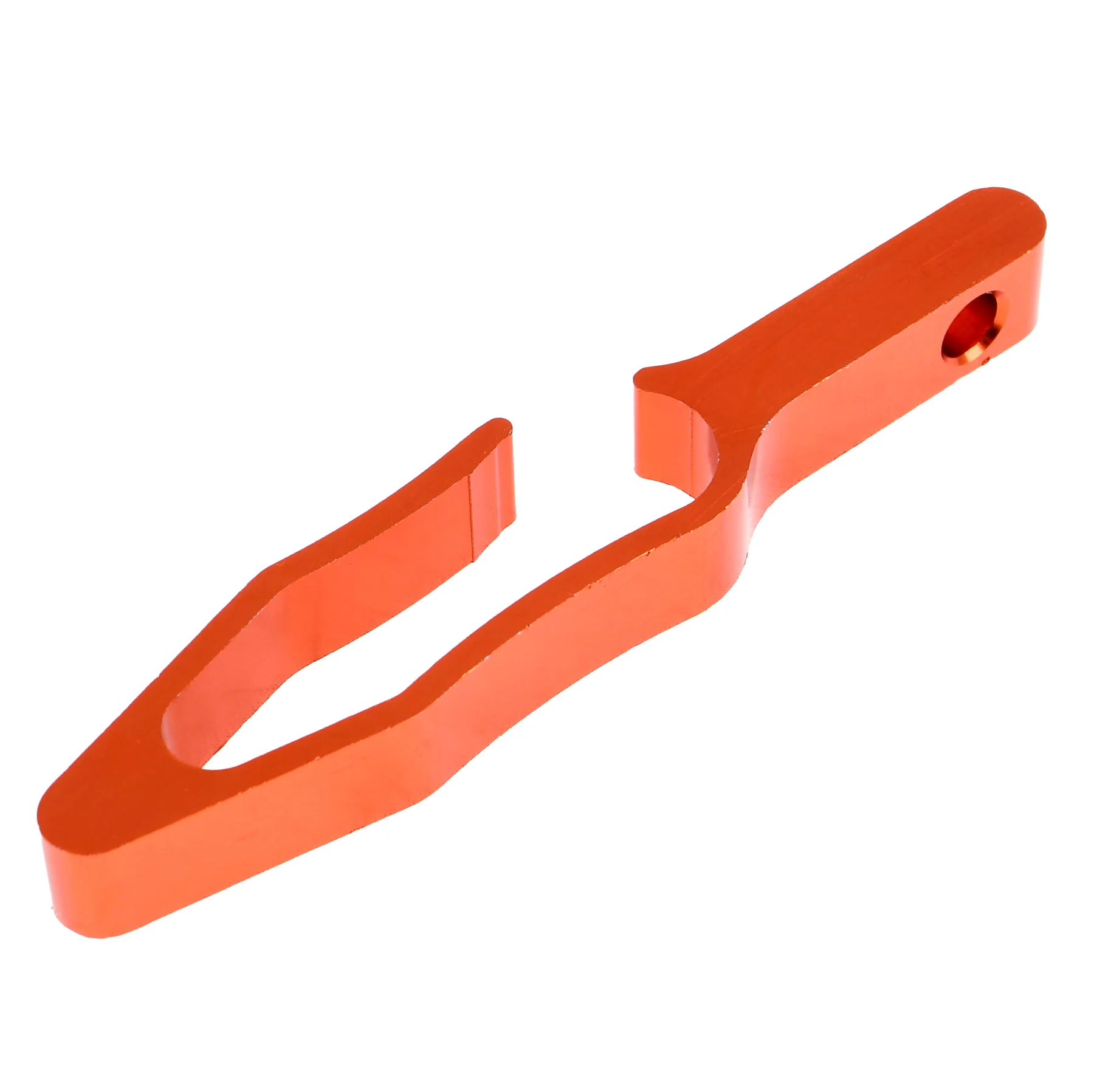 Uchwyt linek / przewodu hamulcowego uniwersalny aluminium CNC anoda pomarańczowy V2 Racing Force — ujęcie 2