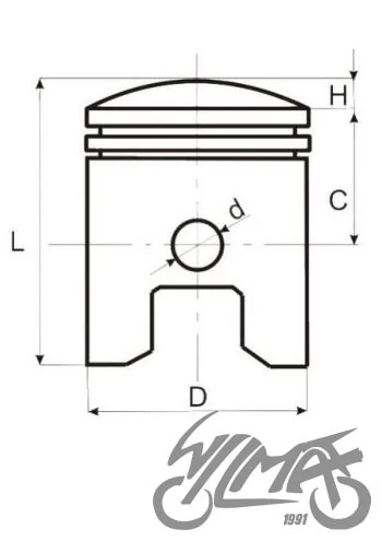 Tłok do Rometa zetka 4T 70ccm 4T — 47,00/13/17,5 — ujęcie 2