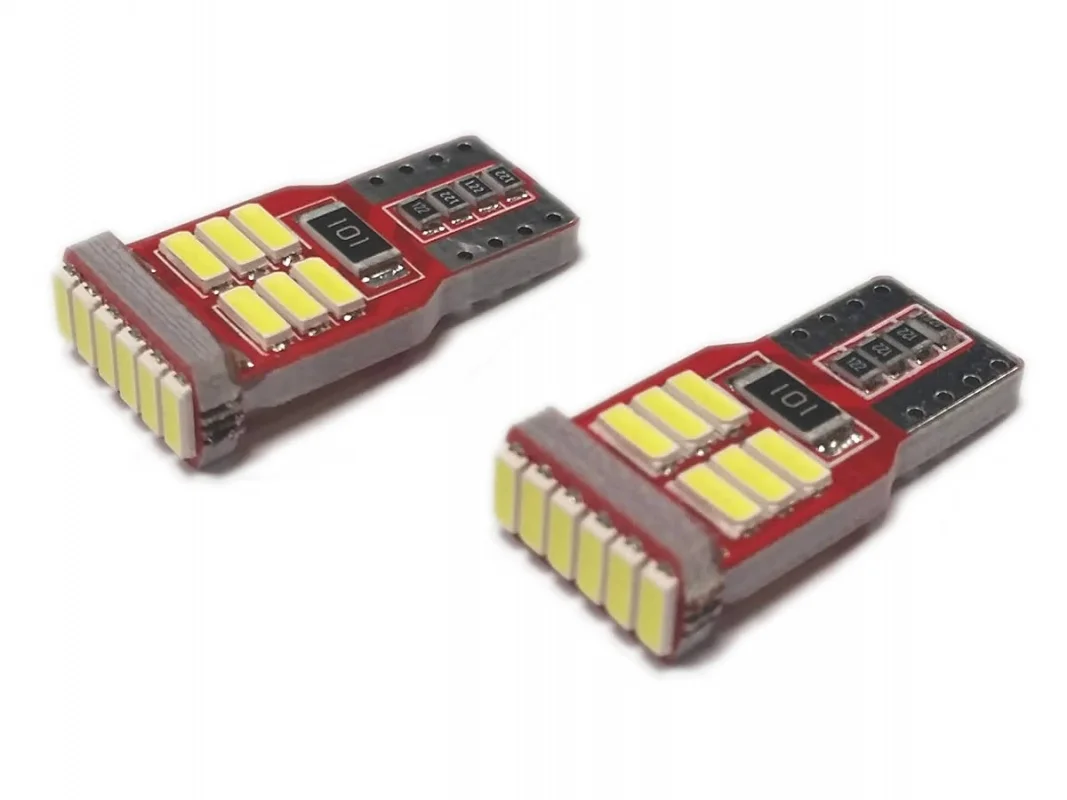 Żarówka W5W T10 12V 18xLED SMD4014 CANBUS biała AMIO (2szt.) — ujęcie 3