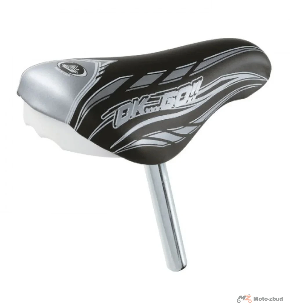 Siodło row. selle monte grappa Junior ok-go 450 gr (210 × 120 mm/213gr.) czarno-srebrne z wspornikiem 22 mm