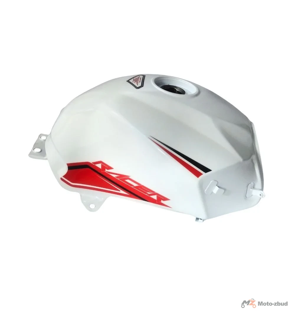 Junak RACER125 zbiornik paliwa biało-czerwony (pompa 8 śrub)