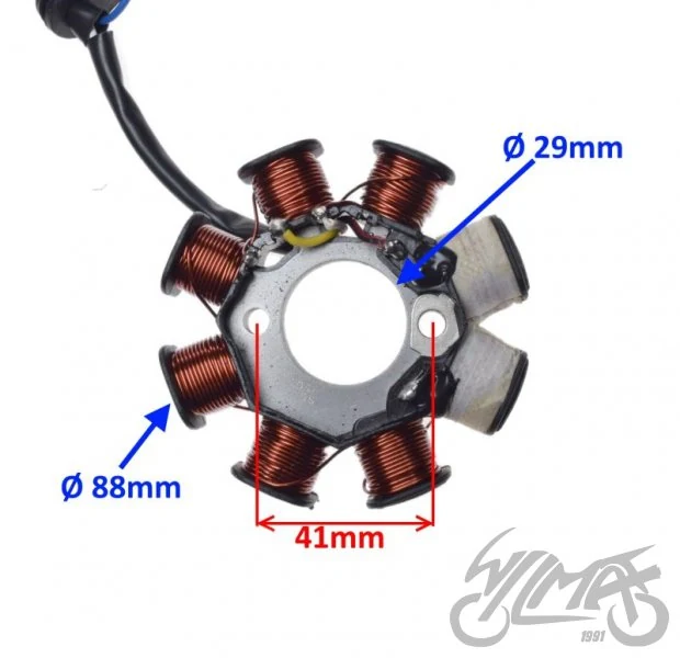 Stator zapłonu 8 cewek 4 przewody 4T — Kinroad XT50QT-2 Delfin / Longjia LJ50QT-E Caper — ujęcie 2