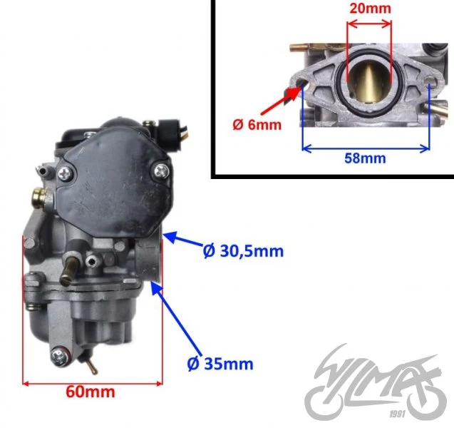 Gaźnik do Suzuki Address / Katana i Aprilia SR — AY56001 — ujęcie 2