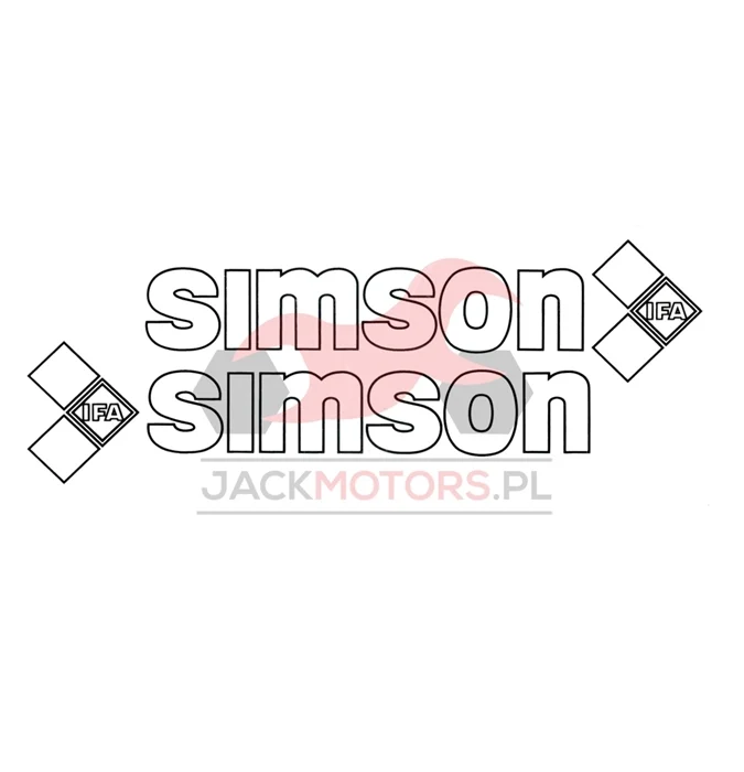 Naklejka Simson ramy SR50 biało - czarna — ujęcie 1