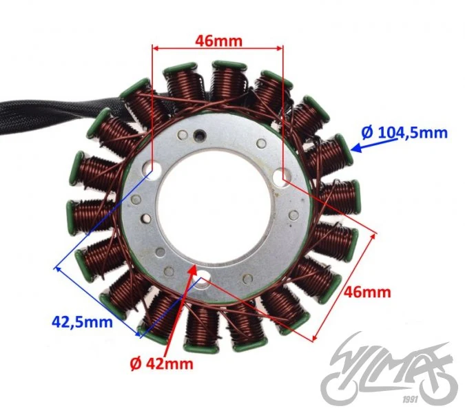 Stator 18 cewek do Yamaha TMAX500 — 2008–2011 — ujęcie 2