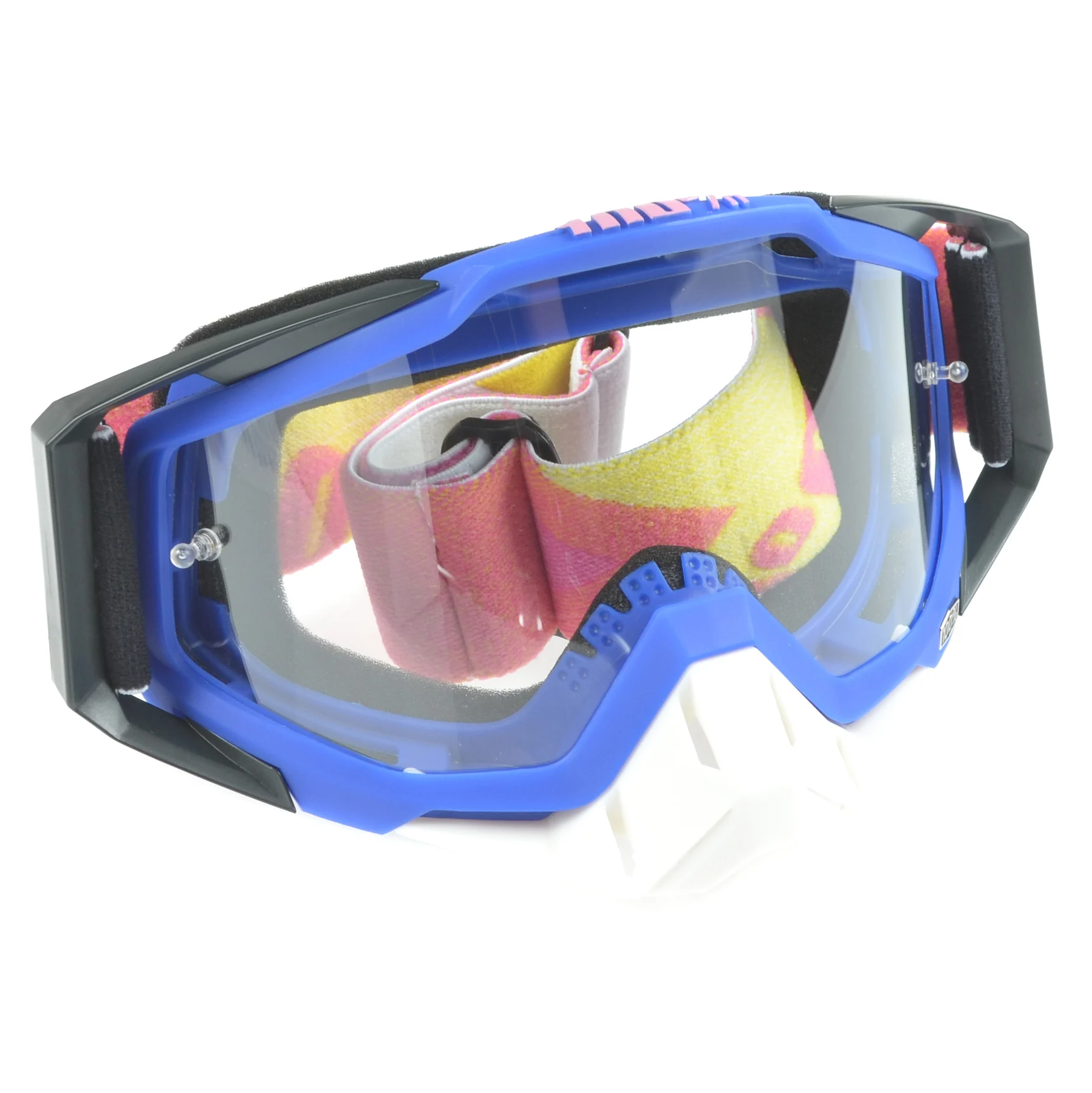 Gogle Replika niebiesko czarne transparent lens
