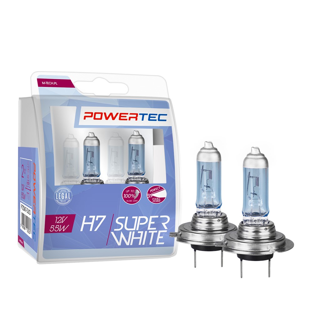 Żarówka halogenowa H7 12 V 55 W Super White M-TEC M-Tech PTZSW7-DUO — ujęcie 3
