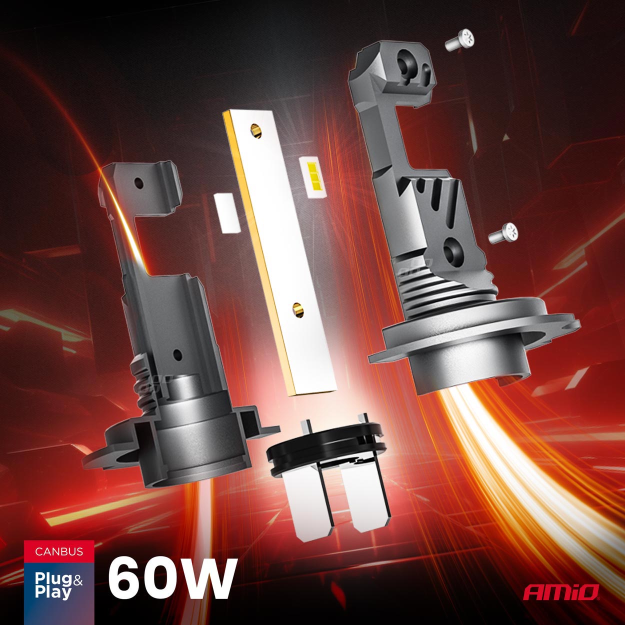 Żarówki samochodowe LED seria HYBRID H7 H18 6000K Canbus 60 W — ujęcie 3