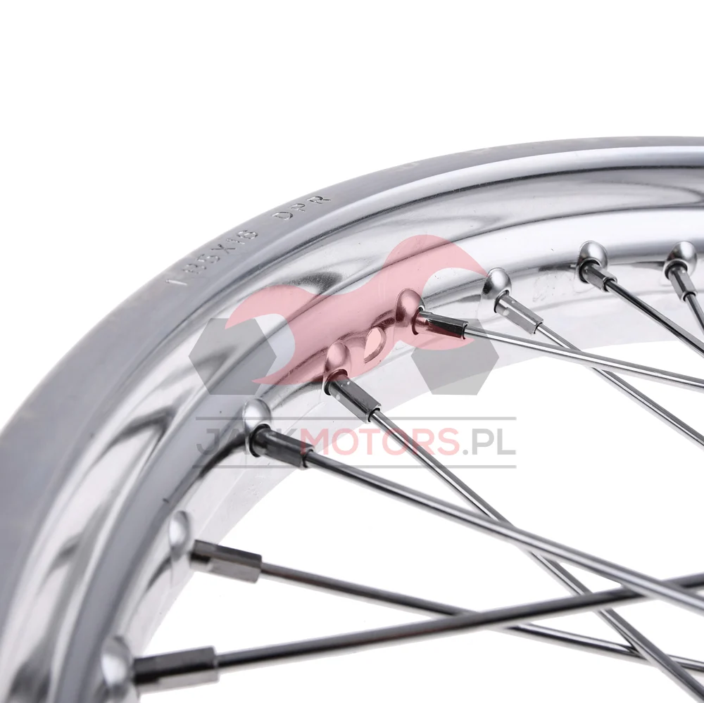 Koło jezdne Simson S51 1,85 × 16 chrom DPR Classic srebrna piasta + szprychy chrom — ujęcie 3