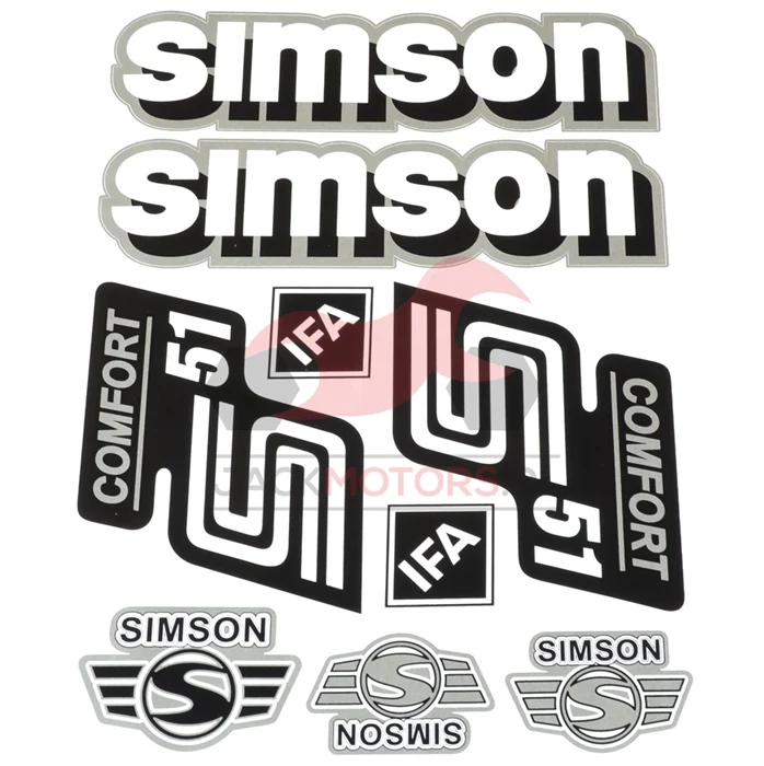 Naklejka Simson S51 comfort srebrna kpl. — ujęcie 1