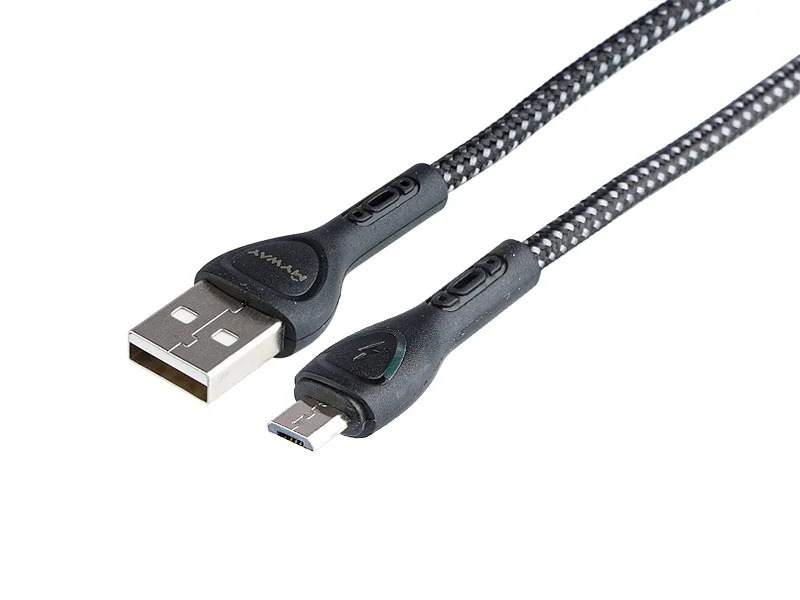 Kabel USB > micro USB 200cm mikfofibrowy z podświetleniem MYWAY — ujęcie 4