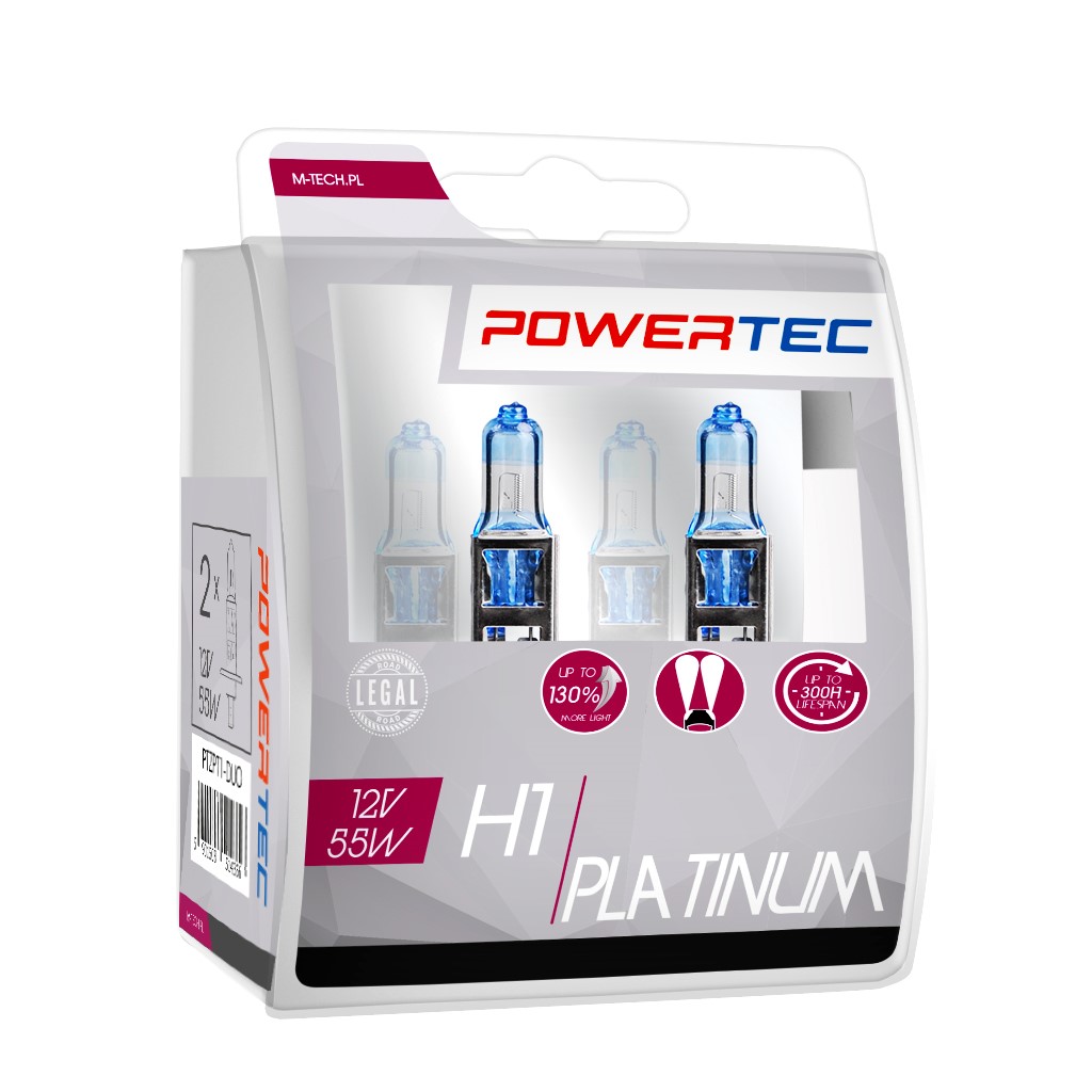 Żarówka halogenowa H1 12 V DUO Power Platinum +130% M-Tech PTZPT1-DUO — ujęcie 5