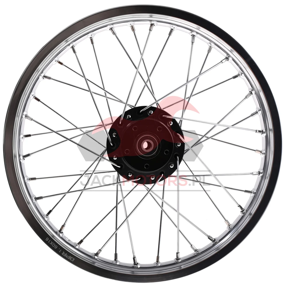 Koło jezdne Simson S51 1,6 × 16 aluminium DPR Classic czarna piasta + szprychy chrom — ujęcie 2