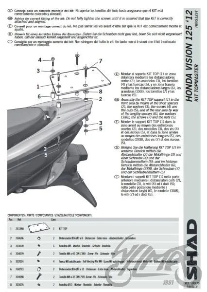 Stelaż kufra tył SHAD do Honda vision — ujęcie 2