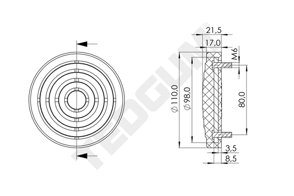 Podkladka podnosnika 111 mm TEDGUM 00842690 — ujęcie 5
