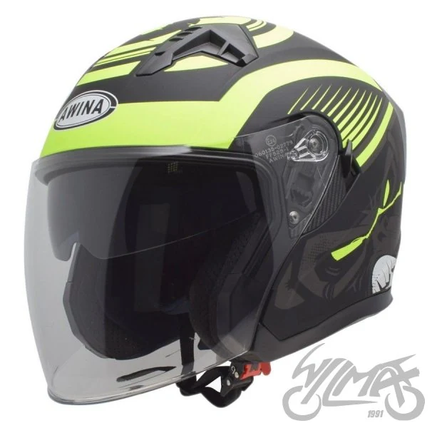 Kask otwarty Awina JK528, czarno żółty mat — rozmiar L — ujęcie 1
