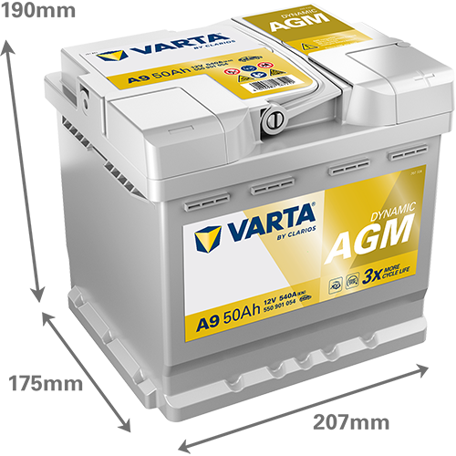 Akumulator 50 Ah +P Start-stop AGM/S5 Varta 550901054K262 — ujęcie 2
