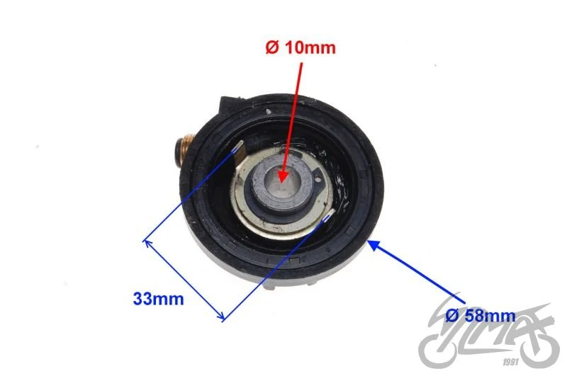 Prawy napęd licznika do Keeway Hurricane — czarny, oś 10 mm — ujęcie 3