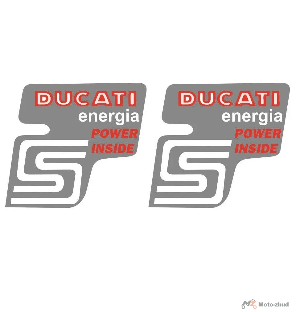 Naklejka Simson pokrywy Ducati Energia srebrna kpl. JMP