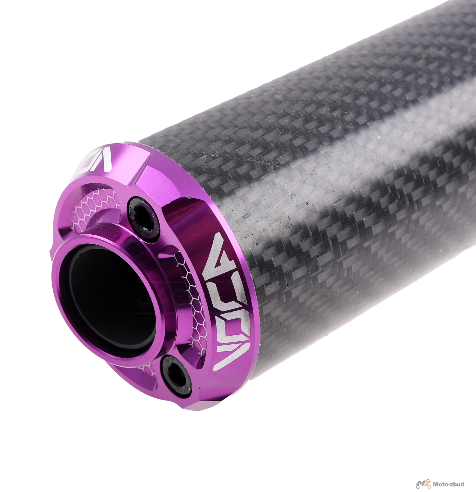 Końcówka wydechu VOCA bestia carbon CNC fioletowa — ujęcie 2