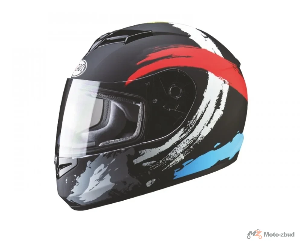 Kask VCAN model V121 Black ZX23 integralny czarno-biało-czerwono-niebieski M — ujęcie 2