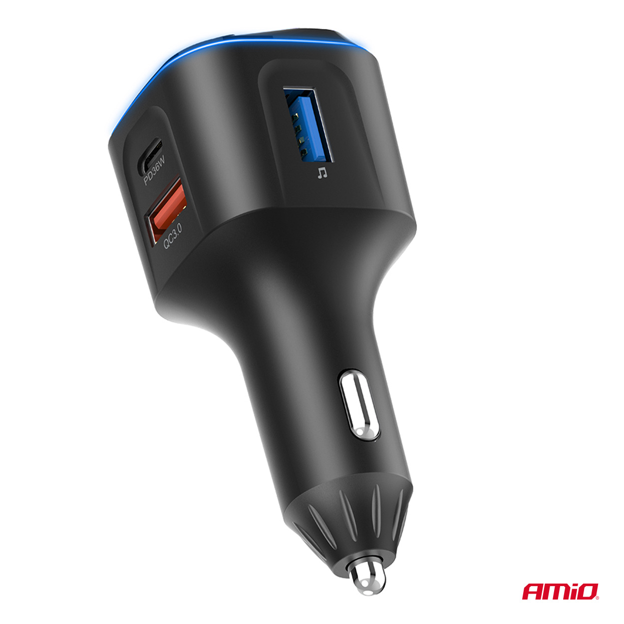 Transmiter samochodowy FM microSD 1×USB-A 2×USB-C 12 V 24 V — ujęcie 6