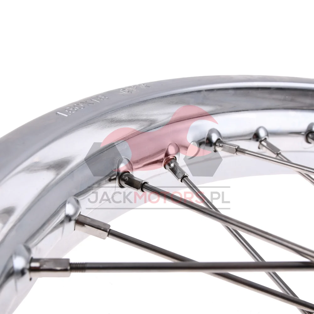 Koło jezdne Simson S51 1,60 × 16 chrom DPR Classic czarna piasta + szprychy INOX — ujęcie 4