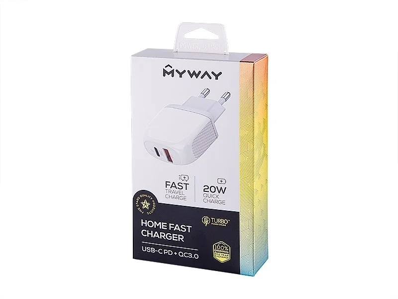 Ładowarka sieciowa MYWAY QC3.0 20W USB-C PD — ujęcie 2