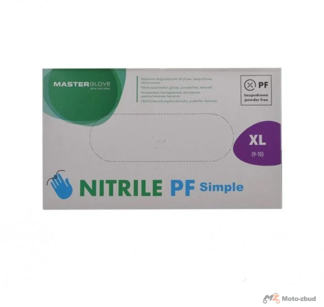 Rękawice nitrylowe Master Glove XL — niebieskie, 100 szt.