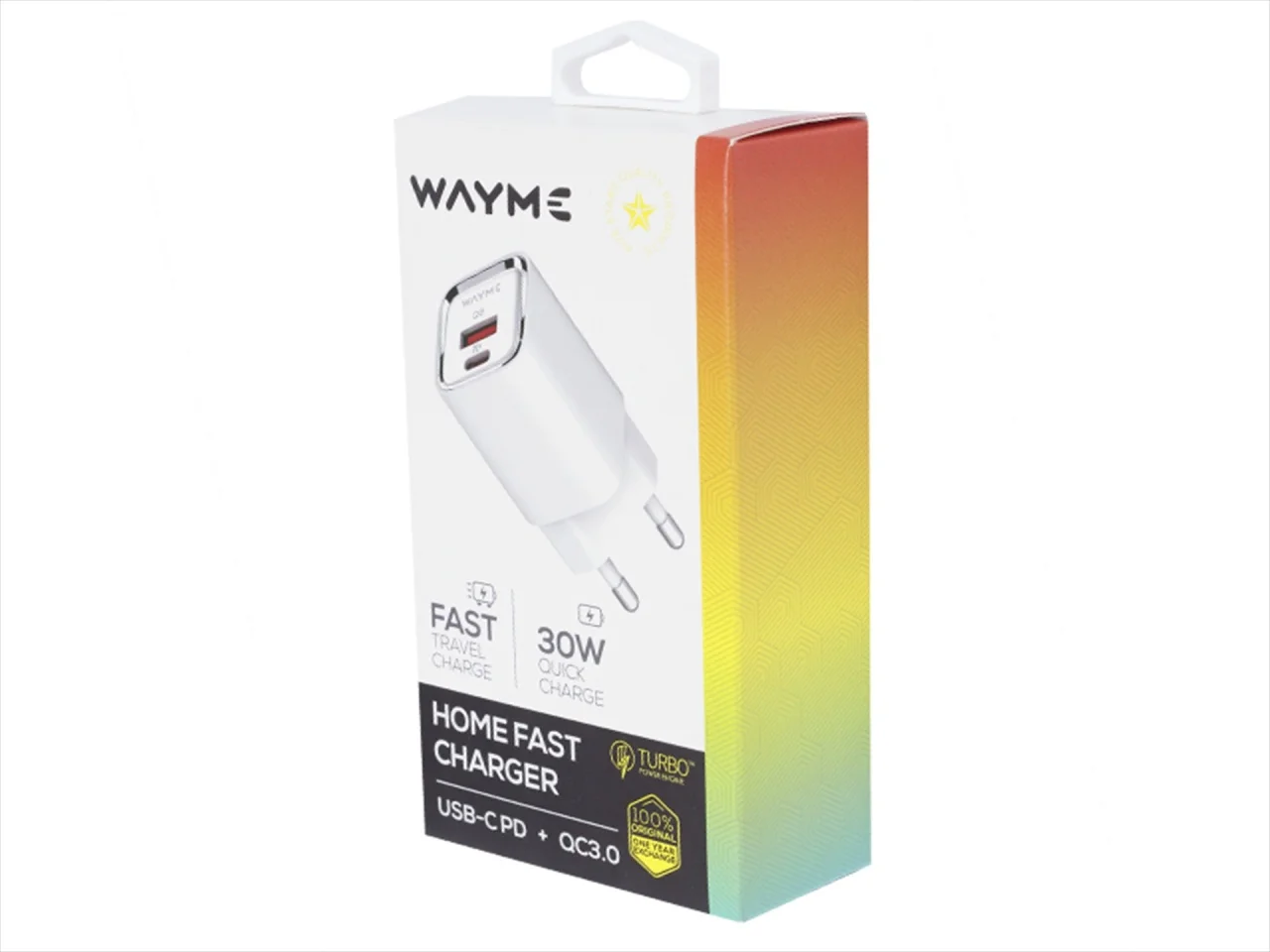 Ładowarka sieciowa 30w usb-c pd + qc3.0 wayme — ujęcie 3