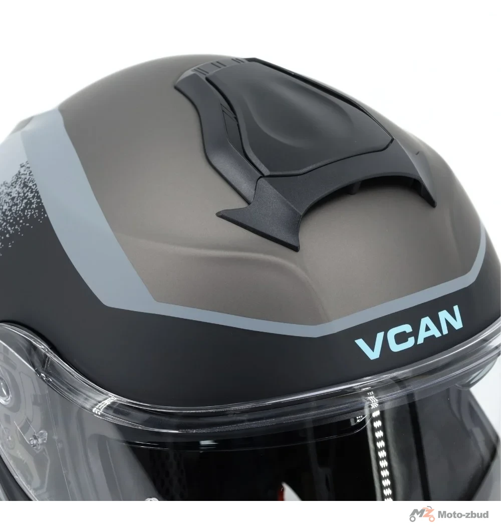 Kask VCAN model H272 sports grey Black z podnoszoną szczęką i blendą czarno-grafitowo-szary mat M — ujęcie 2