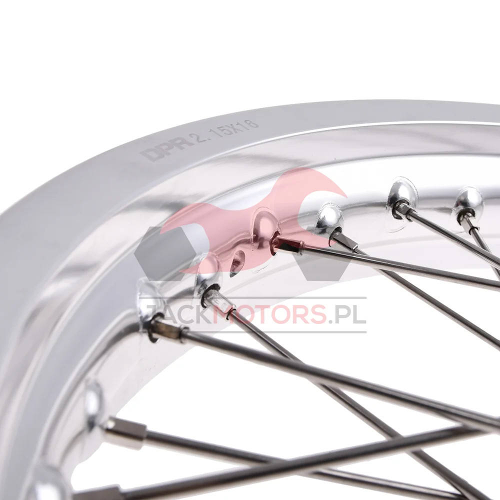 Koło jezdne Simson S51 2,15 × 16 aluminium DPR Classic czarna piasta + szprychy INOX — ujęcie 4