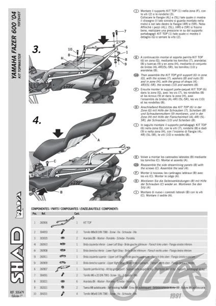 Stelaż kufra centralnego SHAD do Yamaha Fazer FZ6N 600 / Fazer FZ6S 600 — ujęcie 3