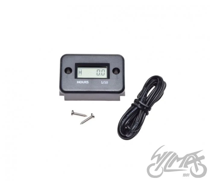 Uniwersalny licznik motogodzin czarny — rozstaw mocowania 38 mm — ujęcie 1
