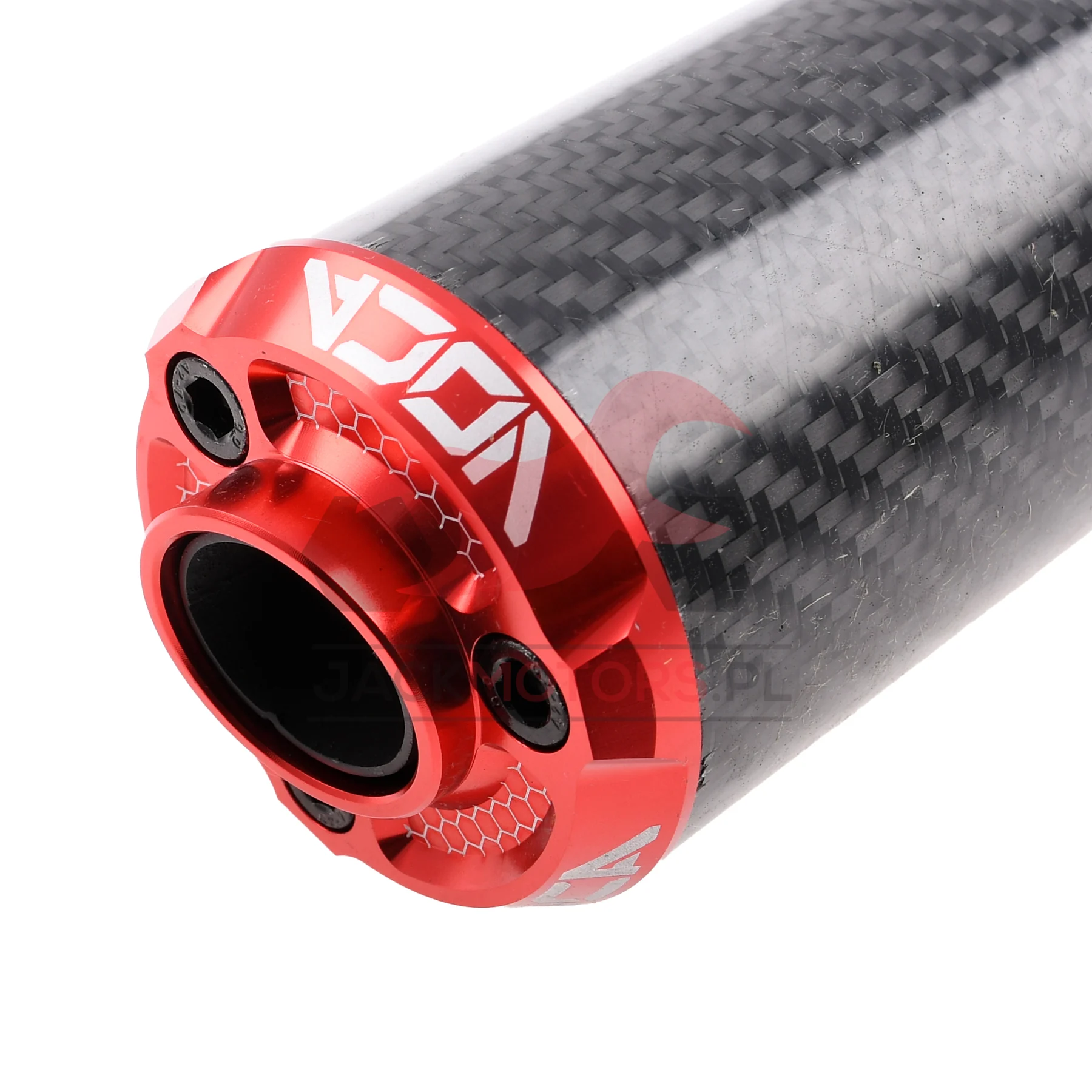 Końcówka wydechu VOCA bestia carbon CNC czerwona — ujęcie 2